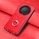 For Honor X9a / Magic5 Lite R20 Ring Card Holder Phone Case(Red) - 2