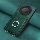 For Honor X9a / Magic5 Lite R20 Ring Card Holder Phone Case(Green) - 2