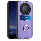For Honor X9a / Magic5 Lite R20 Ring Card Holder Phone Case(Purple) - 1