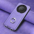 For Honor X9a / Magic5 Lite R20 Ring Card Holder Phone Case(Purple) - 2