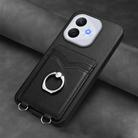 For Honor 400 Lite / X70i R20 Ring Card Holder Phone Case(Black) - 2