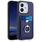 For Honor 400 Lite / X70i R20 Ring Card Holder Phone Case(Blue) - 1