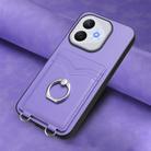 For Honor 400 Lite / X70i R20 Ring Card Holder Phone Case(Purple) - 2