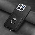 For Honor X8c 4G R20 Ring Card Holder Phone Case(Black) - 2