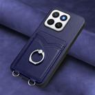 For Honor X8c 4G R20 Ring Card Holder Phone Case(Blue) - 2