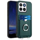 For Honor X8c 4G R20 Ring Card Holder Phone Case(Green) - 1