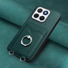For Honor X8c 4G R20 Ring Card Holder Phone Case(Green) - 2
