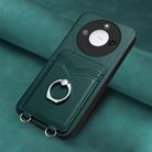 For Honor X60 / X9c Smart R20 Ring Card Holder Phone Case(Green) - 2