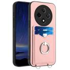 For OPPO A3 Pro 5G R20 Ring Card Holder Phone Case(Pink) - 1