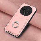 For OPPO A3 Pro 5G R20 Ring Card Holder Phone Case(Pink) - 2