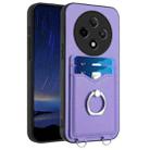 For OPPO A3 Pro 5G R20 Ring Card Holder Phone Case(Purple) - 1