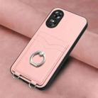 For OPPO A17 Global R20 Ring Card Holder Phone Case(Pink) - 2