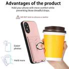 For OPPO A17 Global R20 Ring Card Holder Phone Case(Pink) - 3