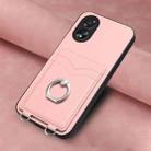 For OPPO A38 4G / A18 4G Global R20 Ring Card Holder Phone Case(Pink) - 2