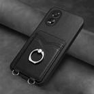 For OPPO A38 4G / A18 4G Global R20 Ring Card Holder Phone Case(Black) - 2
