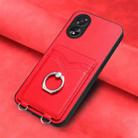 For OPPO A38 4G / A18 4G Global R20 Ring Card Holder Phone Case(Red) - 2