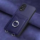 For OPPO A38 4G / A18 4G Global R20 Ring Card Holder Phone Case(Blue) - 2