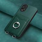 For OPPO A38 4G / A18 4G Global R20 Ring Card Holder Phone Case(Green) - 2