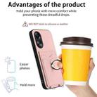 For OPPO A58 / A58x / A1x R20 Ring Card Holder Phone Case(Pink) - 3