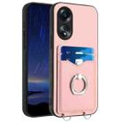 For OPPO A1 Active / A2x R20 Ring Card Holder Phone Case(Pink) - 1
