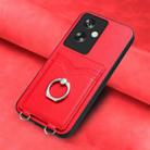 For OPPO A79 5G Global R20 Ring Card Holder Phone Case(Red) - 2