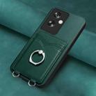 For OPPO A79 5G Global R20 Ring Card Holder Phone Case(Green) - 2
