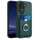 For OPPO Reno11 Global R20 Ring Card Holder Phone Case(Green) - 1