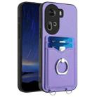 For OPPO Reno11 Global R20 Ring Card Holder Phone Case(Purple) - 1