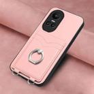 For OPPO Reno10 R20 Ring Card Holder Phone Case(Pink) - 2