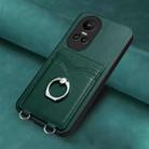 For OPPO Reno10 R20 Ring Card Holder Phone Case(Green) - 2