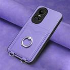 For OPPO Reno10 R20 Ring Card Holder Phone Case(Purple) - 2