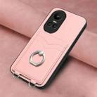 For OPPO Reno10 Pro 5G Global R20 Ring Card Holder Phone Case(Pink) - 2