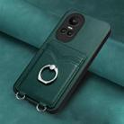 For OPPO Reno10 Pro 5G Global R20 Ring Card Holder Phone Case(Green) - 2
