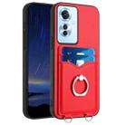 For OPPO Reno11 F Thai Version R20 Ring Card Holder Phone Case(Red) - 1