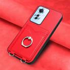 For OPPO Reno11 F Thai Version R20 Ring Card Holder Phone Case(Red) - 2