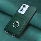 For OPPO F25 Pro 5G India R20 Ring Card Holder Phone Case(Green) - 2