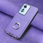 For OPPO F25 Pro 5G India R20 Ring Card Holder Phone Case(Purple) - 2