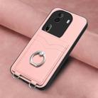 For OPPO Reno11 Pro Global R20 Ring Card Holder Phone Case(Pink) - 2