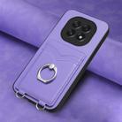 For OPPO A5 / F29 R20 Ring Card Holder Phone Case(Purple) - 2