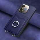 For OPPO A5 Energy / A5 Pro 5G Global R20 Ring Card Holder Phone Case(Blue) - 2