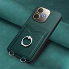 For OPPO A5 Energy / A5 Pro 5G Global R20 Ring Card Holder Phone Case(Green) - 2