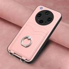 For OPPO Find X8 Ultra R20 Ring Card Holder Phone Case(Pink) - 2