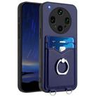 For OPPO Find X8 Ultra R20 Ring Card Holder Phone Case(Blue) - 1