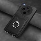For OPPO Find X8s+ R20 Ring Card Holder Phone Case(Black) - 2