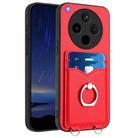 For OPPO Find X8s+ R20 Ring Card Holder Phone Case(Red) - 1