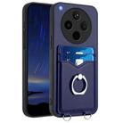 For OPPO Find X8s+ R20 Ring Card Holder Phone Case(Blue) - 1