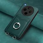 For OPPO Find X8s+ R20 Ring Card Holder Phone Case(Green) - 2