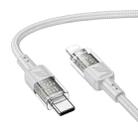 hoco U129 Spirit 1.2m PD27W USB-C / Type-C to 8 Pin Transparent Charging Data Cable(Grey) - 1