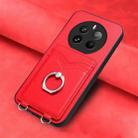 For Realme 12 Pro / 12 Pro+ R20 Ring Card Holder Phone Case(Red) - 2