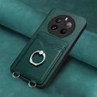 For Realme 12 Pro / 12 Pro+ R20 Ring Card Holder Phone Case(Green) - 2